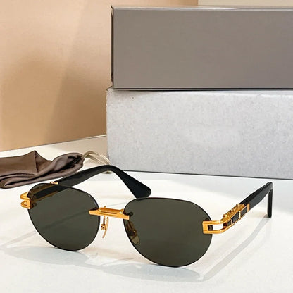 Joran - Rimless Round Acetate Gradient Sunglasses