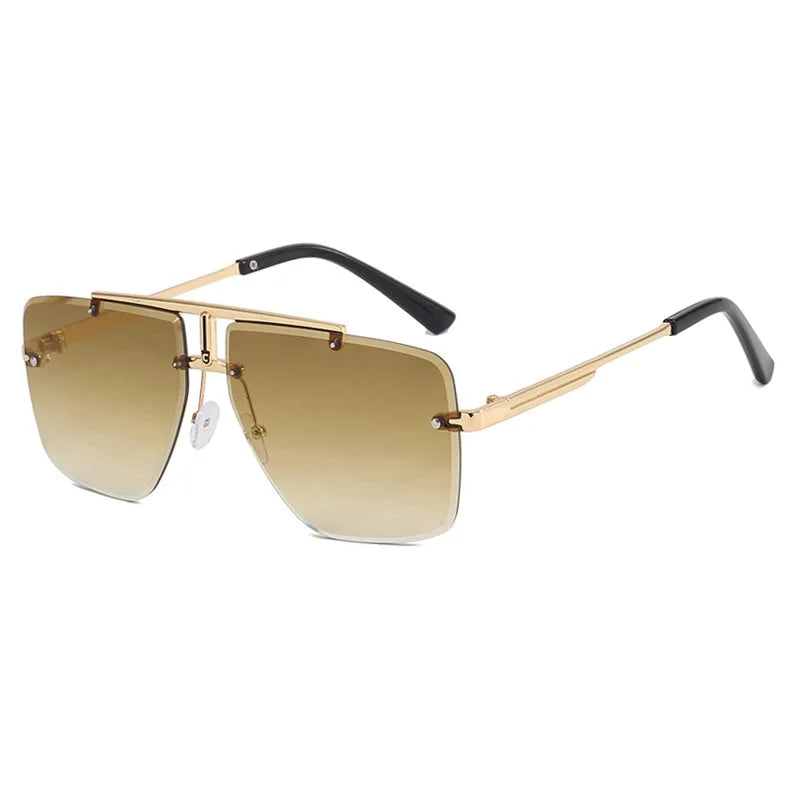 Rudy - Double Beam Rimless Square Sunglasses