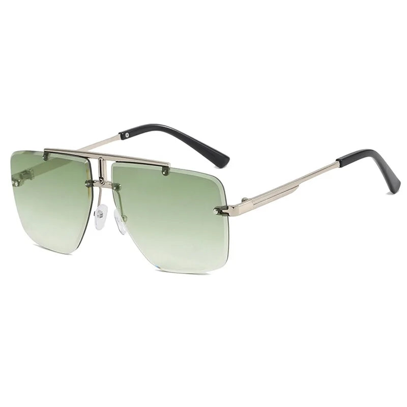 Rudy - Double Beam Rimless Square Sunglasses