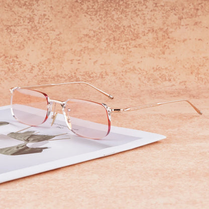 Timmy -  Rimless Alloy Retangle Sunglasses