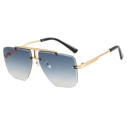Rudy - Double Beam Rimless Square Sunglasses