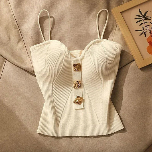 ALENA - GESTRICKTES CROP TOP