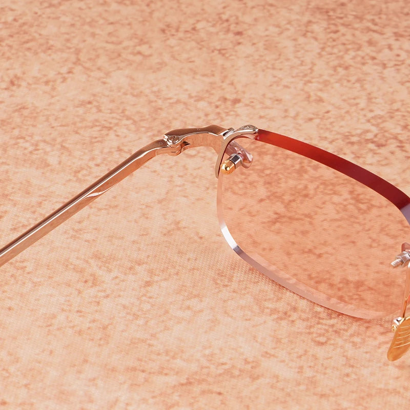 Timmy -  Rimless Alloy Retangle Sunglasses