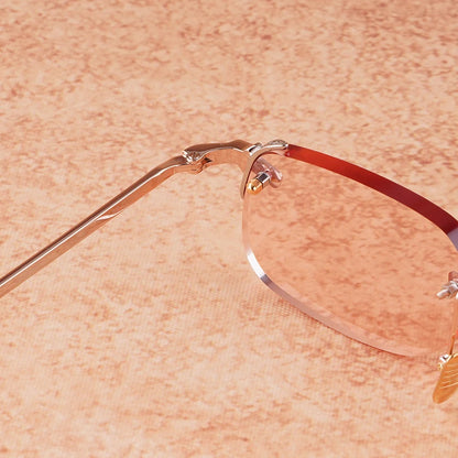 Timmy -  Rimless Alloy Retangle Sunglasses