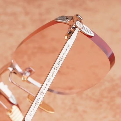 Timmy -  Rimless Alloy Retangle Sunglasses