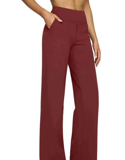 Sophie - Hoch taillierte Hose mit geradem Bein, lockere Yogahose