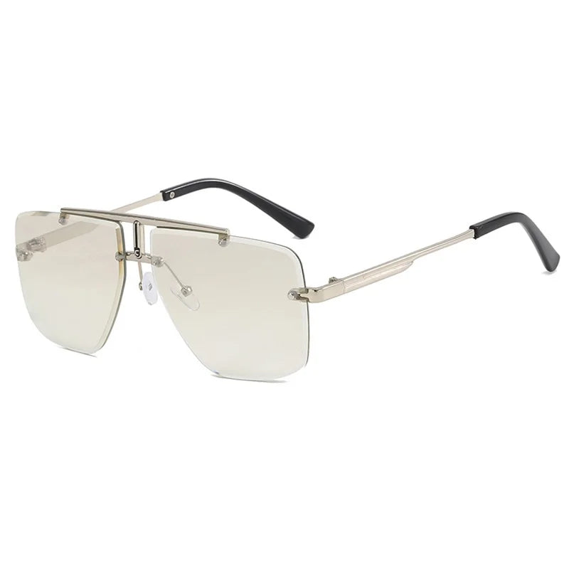 Rudy - Double Beam Rimless Square Sunglasses