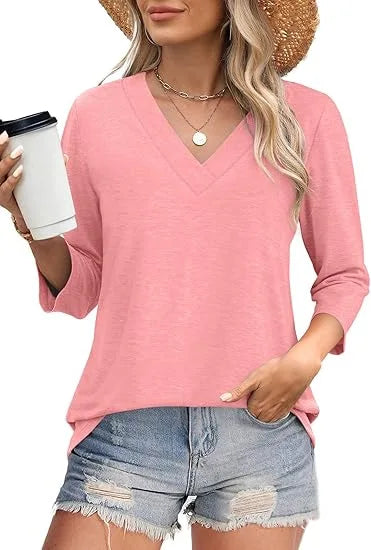 Carine - T-shirt mit V-Ausschnitt