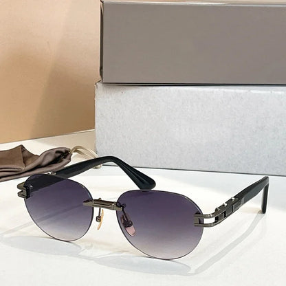 Joran - Rimless Round Acetate Gradient Sunglasses