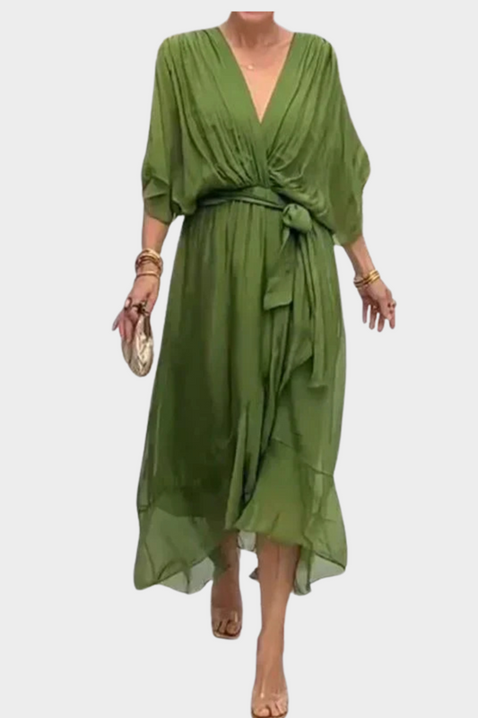 Monica - Chiffonkleid mit V-Ausschnitt