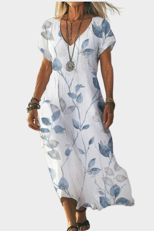 Jana - Lockeres Kleid mit Blätterdruck