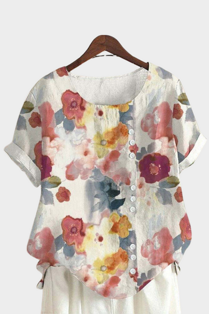Cristina - Vintage-Bluse mit floralem Muster