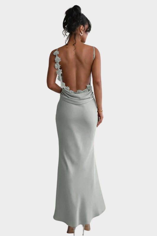 Cassiane - Kleid aus Satin mit Blumenmuster