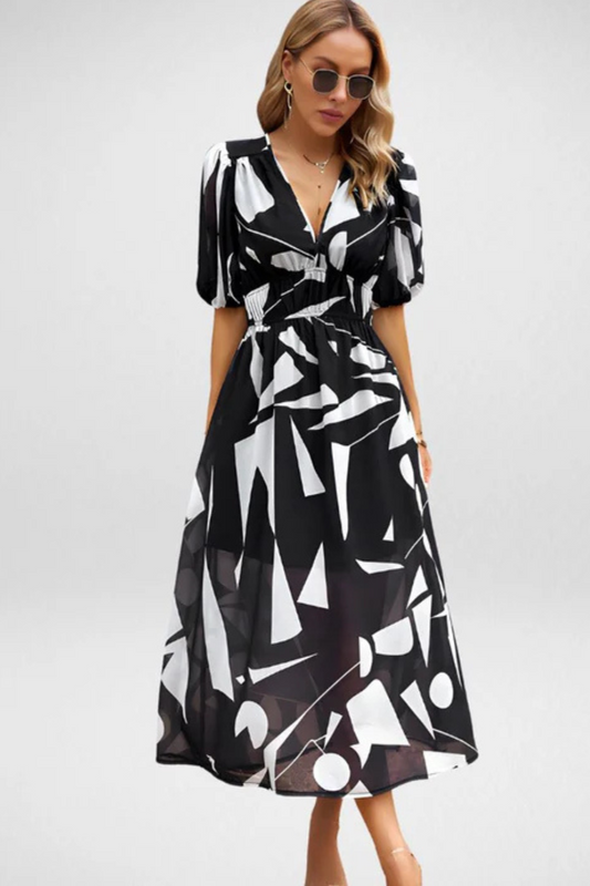 Melina - V-Ausschnitt Freizeitkleid