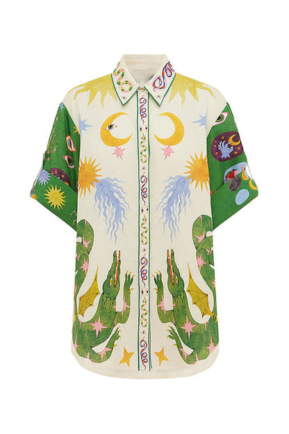 Days of Heaven - Linnenmix Unieke print
