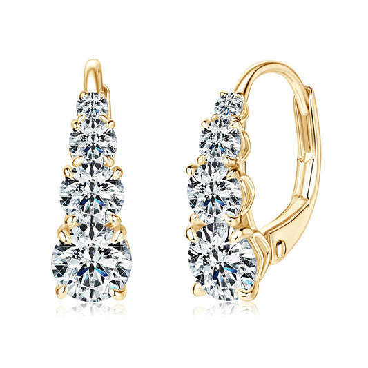 Carol Vier-Stein-Ohrringe | Gold 16k