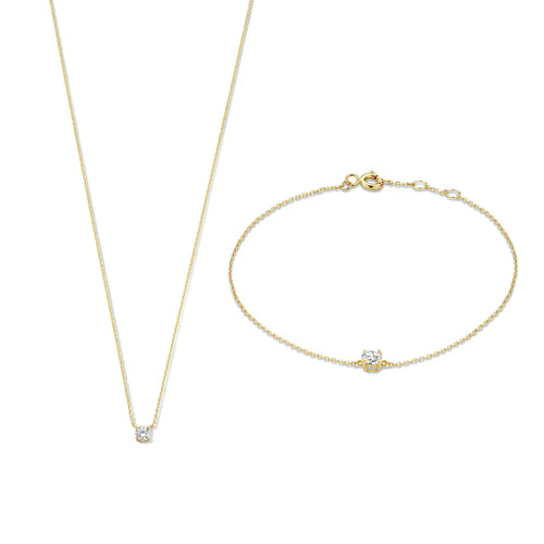 Cléa Moissanit Stein Set | 14k Gold