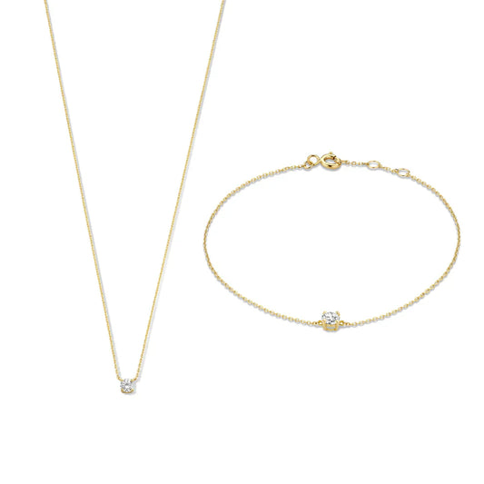 Cléa Moissanit Stein Set | 14k Gold