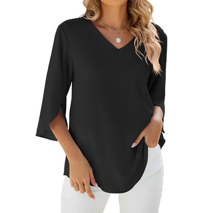Karolin - Bluse mit V-Ausschnitt