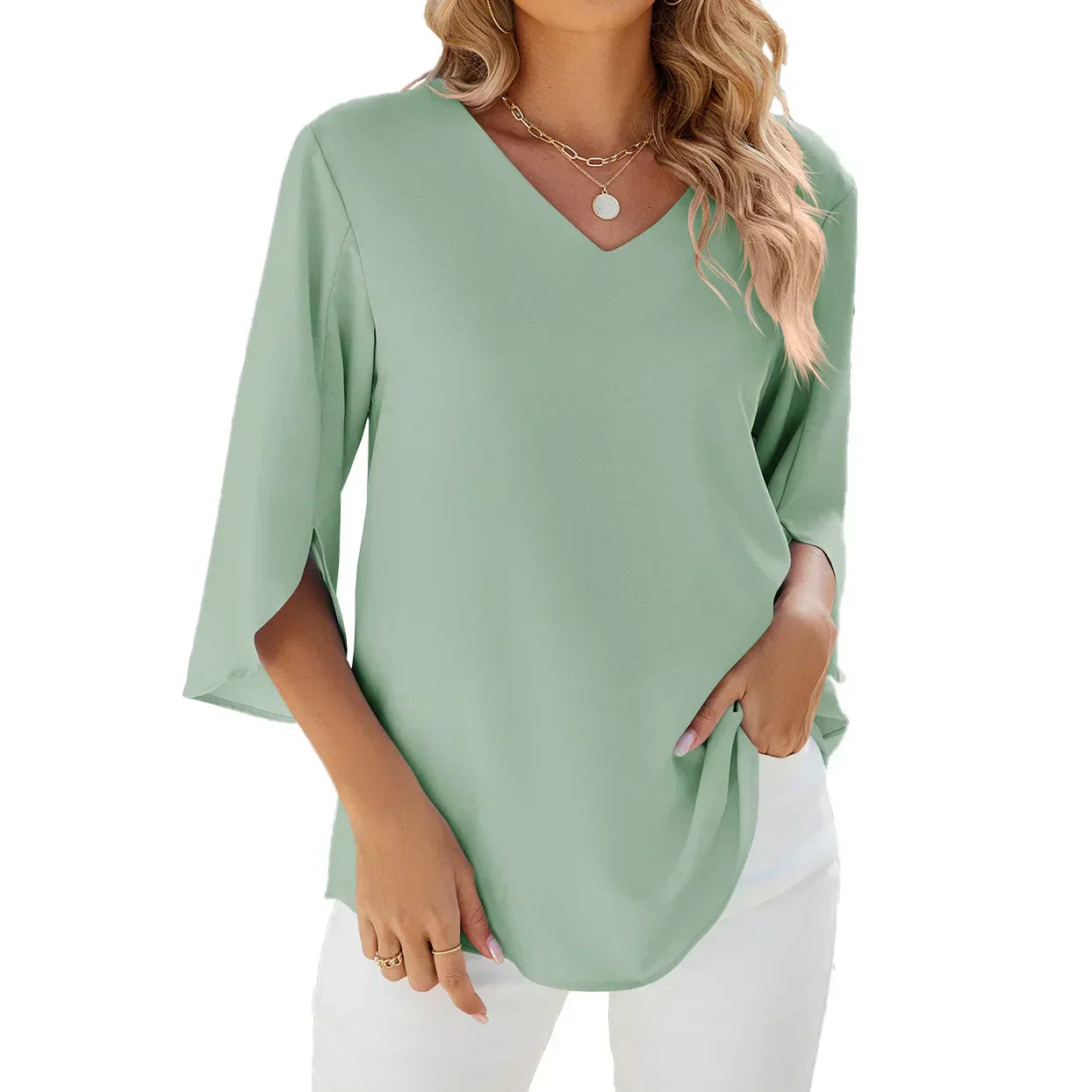Karolin - Bluse mit V-Ausschnitt