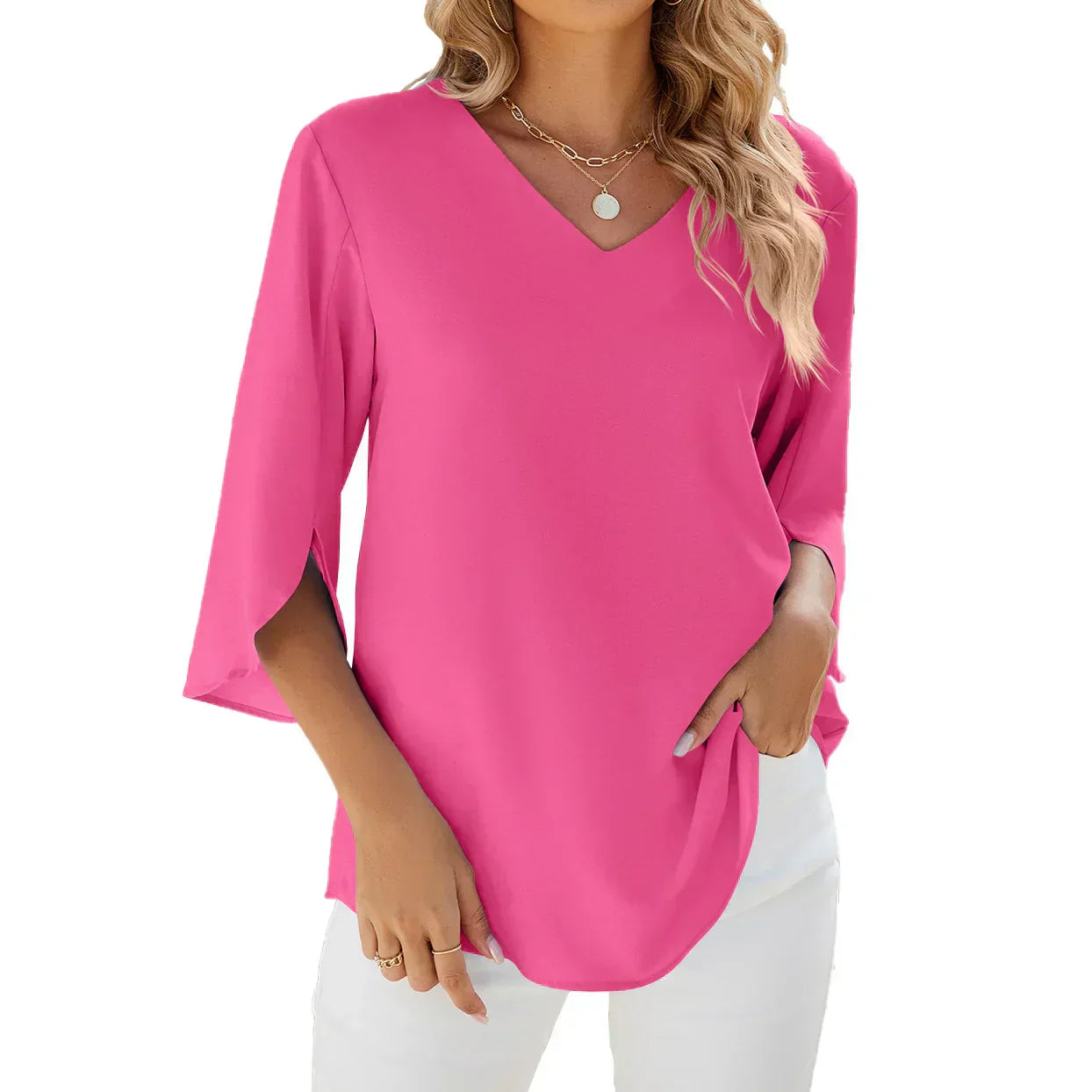 Karolin - Bluse mit V-Ausschnitt