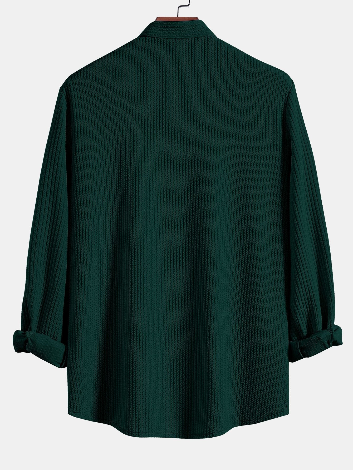 Langärmliges, figurbetontes Hemd mit geripptem Stehkragen