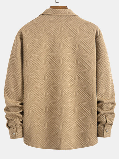 Gestreiftes Jacquard-Hemd mit Knöpfen