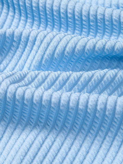 Muscle Fit geripptes tiefes kubanisches Hemd