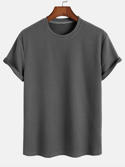 Muscle Fit geripptes T-Shirt