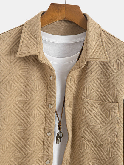 Gestreiftes Jacquard-Hemd mit Knöpfen