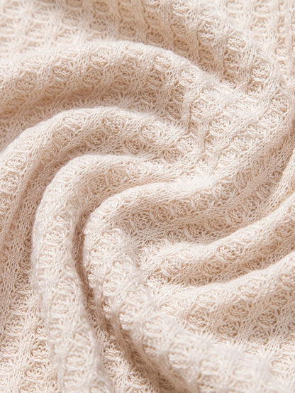 Massimo - Waffelgestricktes Poloshirt