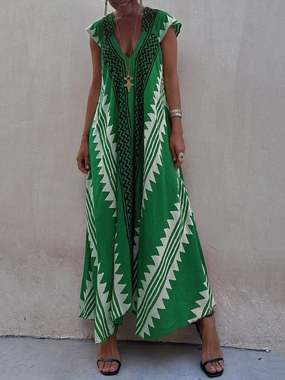 Boho | Ärmelloses Kleid mit V-Ausschnitt