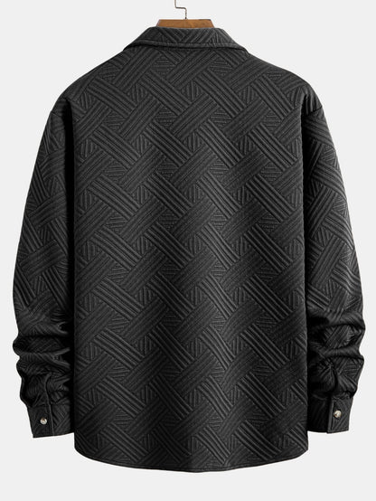 Gestreiftes Jacquard-Hemd mit Knöpfen