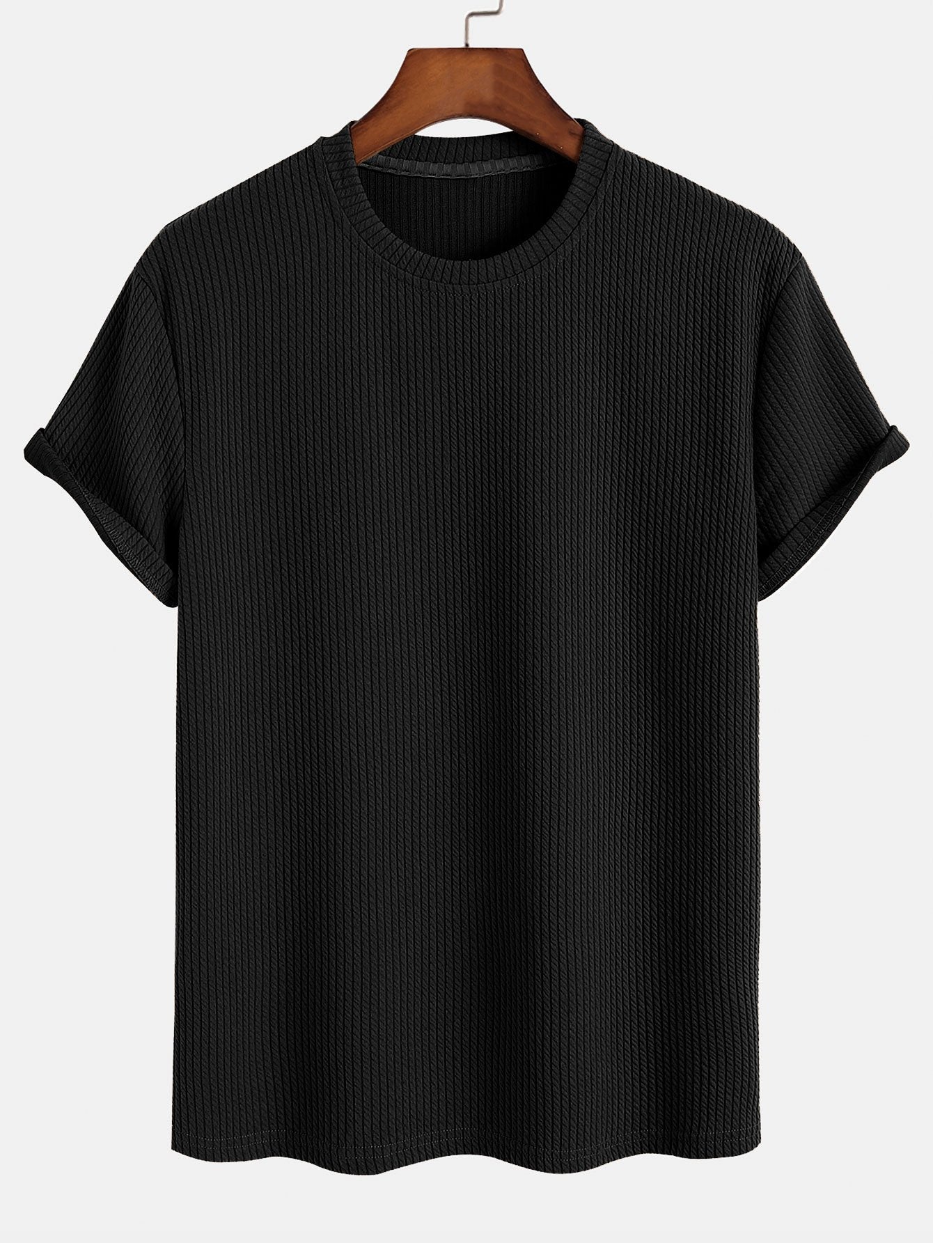 Muscle Fit geripptes T-Shirt