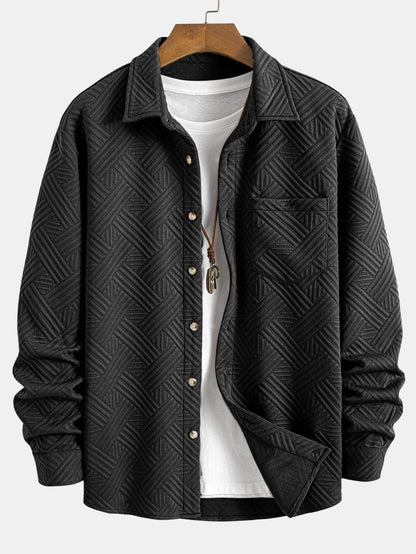 Gestreiftes Jacquard-Hemd mit Knöpfen