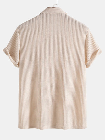 Massimo - Waffelgestricktes Poloshirt