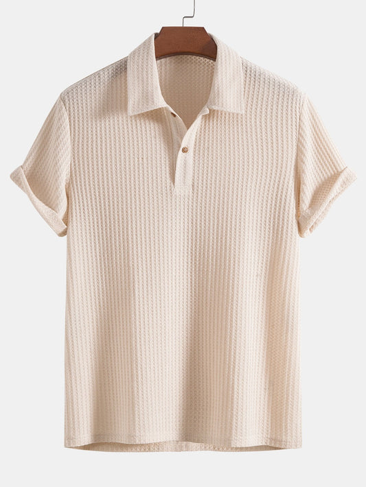 Gestricktes Waffel-Poloshirt