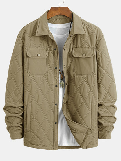 Gestepptes Overshirt mit Knöpfen