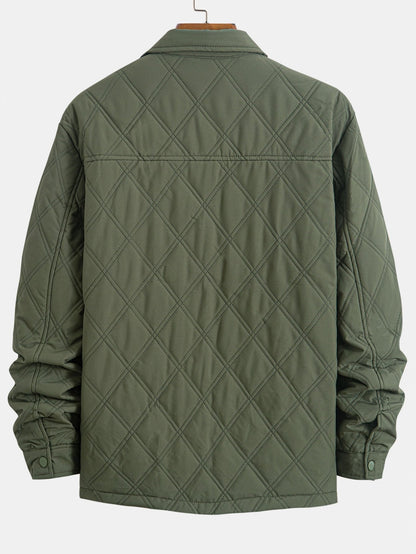 Gestepptes Overshirt mit Knöpfen