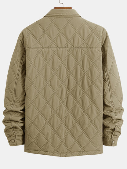 Gestepptes Overshirt mit Knöpfen