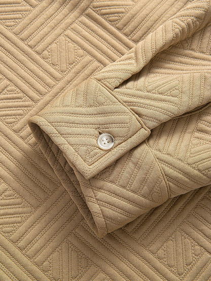 Gestreiftes Jacquard-Hemd mit Knöpfen