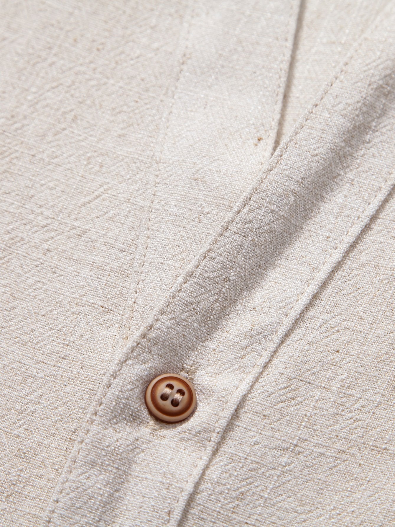 Shirt aus Leinen-Rayon-Mischgewebe mit V-Ausschnitt und gerade geschnittene Leinenhose