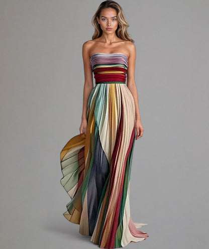 Elinas - Ärmelloses buntes Kleid Energiegeladen und elegant